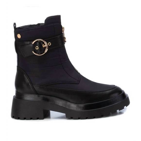 NEW XTI women's front zip biker boots in black - Picture 2 of 4